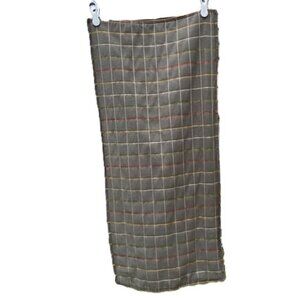 CRATE & BARREL Tattersall Zippered Pillow Cover Plaid 16 x 36 inches